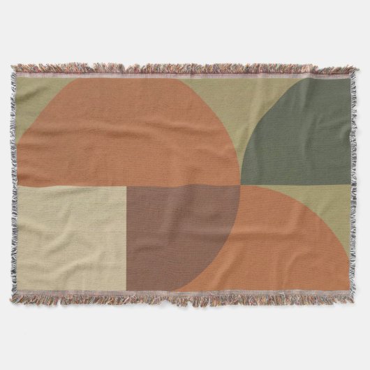 Couverture Bauhaus Terracotta Vert Abstrait (Devant)