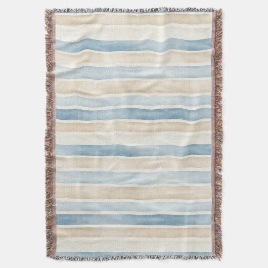 Couverture Beach Blue Cream Stripes (devant Vertical)