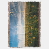 Couverture beau champ de fleurs de soleil avec ciel bleu nuag (devant Vertical)