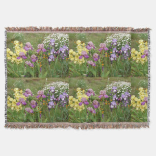 Couverture Beau Jardin fleuri pourpre Iris Irises