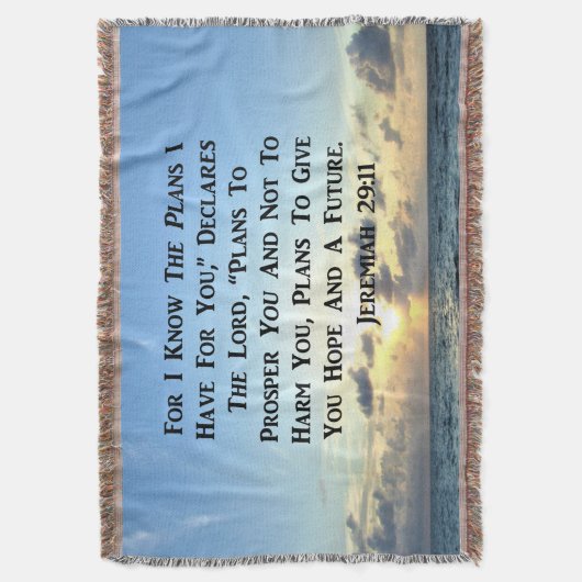 COUVERTURE BEAU JEREMIAH 29:11 SCRIPTURE VERSE (devant Vertical)