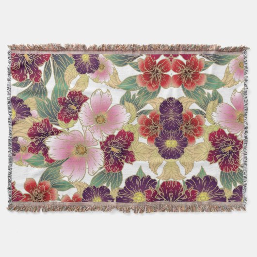 Couverture Beau Motif avec élément floral vert rose (Devant)