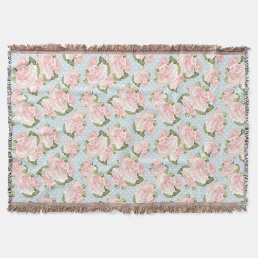 Couverture Beau motif de rose avec le pois bleu (Devant)