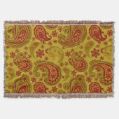 Couverture Beau Paisley | Bourgogne citron olive (Devant)