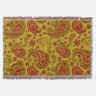 Couverture Beau Paisley | Bourgogne citron olive