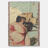 Couverture Beauté Lune - Femme avec Fleur Rose et Lune (devant Vertical)