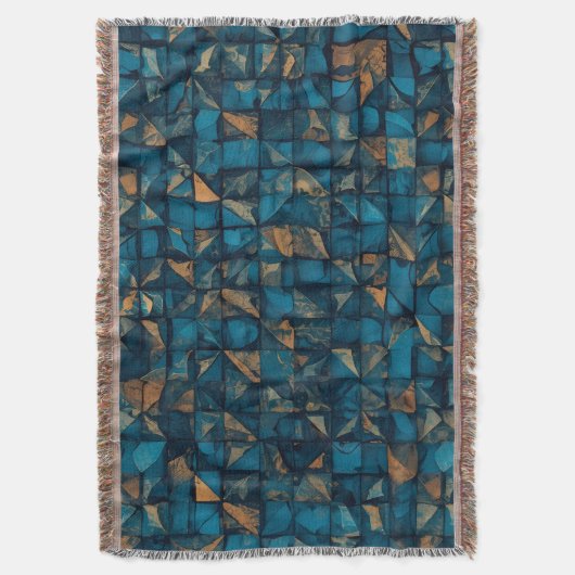 Couverture Beautiful Patchwork "Look" in Dark Teal (devant Vertical)