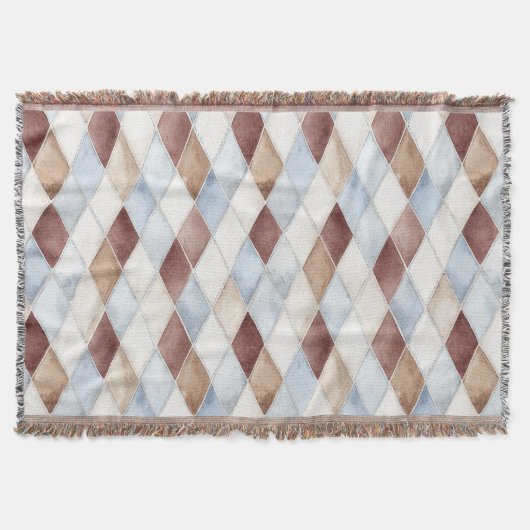 Couverture Beaux Diamants Bleus Crème Beige Marron (Devant)