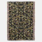 Couverture Beaux motifs de damassé de noir et d'or (devant Vertical)