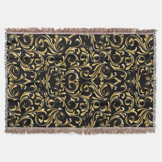 Couverture Beaux motifs de damassé de noir et d'or (Devant)