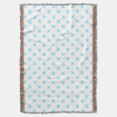 Couverture Bébé bleu croix coutures sur blanc (devant Vertical)