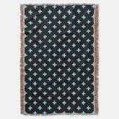 Couverture Bébé bleu polka croise sur noir (devant Vertical)