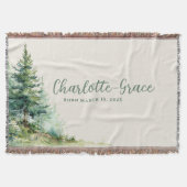 Couverture bébé bois neutre beige forêt (Devant)
