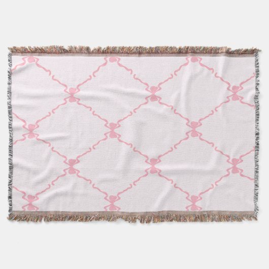 Couverture Bébé Bow Trellis rose Bella Ribbon (Devant)