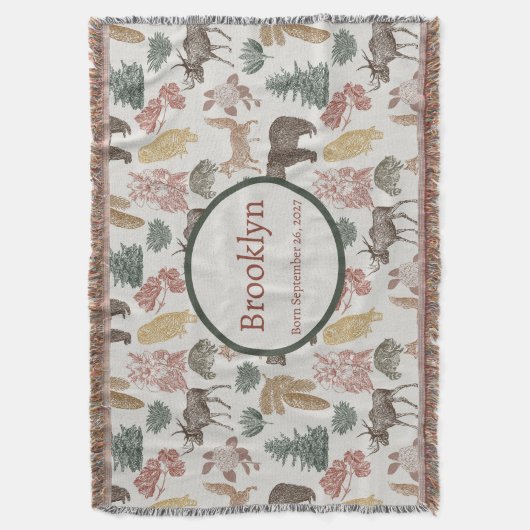 Couverture Bébé d'animaux de bois - Ours rustiques, renards,  (devant Vertical)