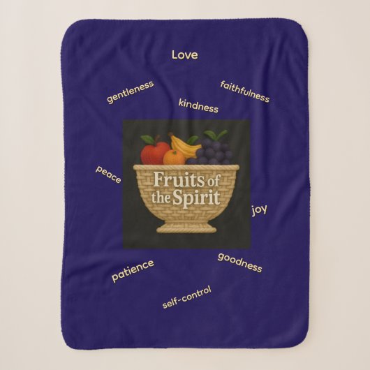 Couverture bébé en laine Sherpa Fruits de l'Esprit (Devant)