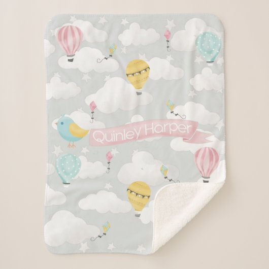 couverture bébé en montgolfière (Devant)