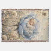 Couverture Bébé endormi dans une fleur bleue (Devant)