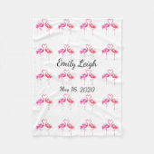 couverture bébé flamingo monogrammée (Devant)