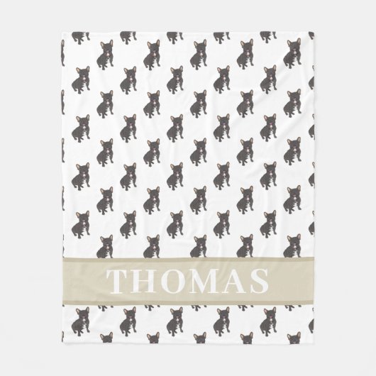 Couverture bébé Frenchie personnalisée (brindille  (Devant)