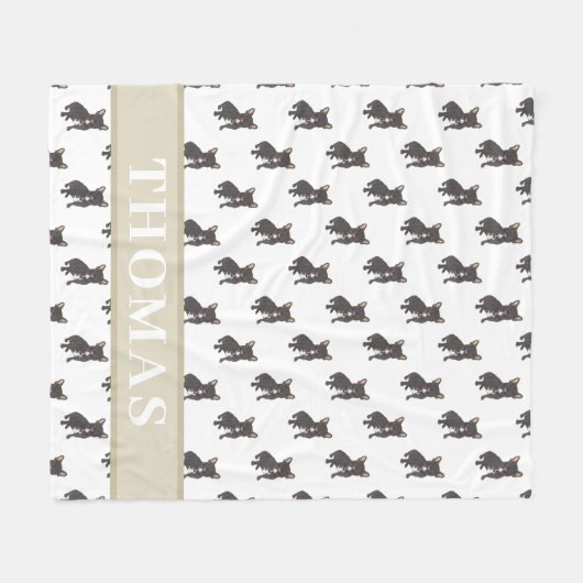 Couverture bébé Frenchie personnalisée (brindille  (Devant (Horizontal))