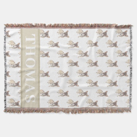 Couverture bébé Frenchie (Tricolore Fauve Bleu) (Devant)