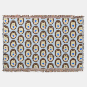 Couverture Bébé Garçon Cœur Hérisson Motif Bleu