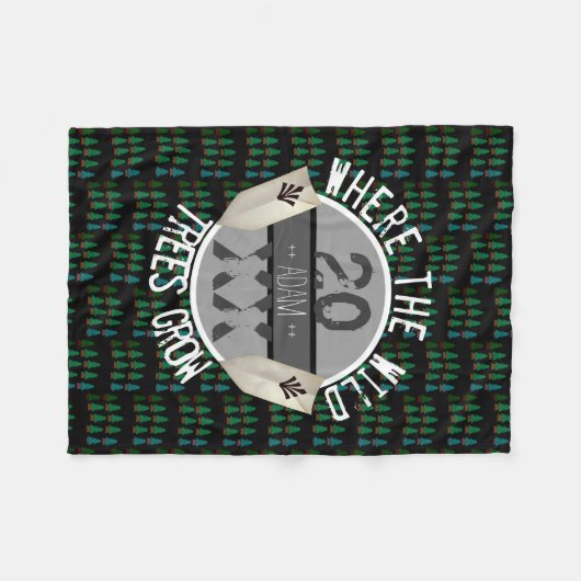 Couverture bébé garçon customisée | Boho Woodland (Devant (Horizontal))