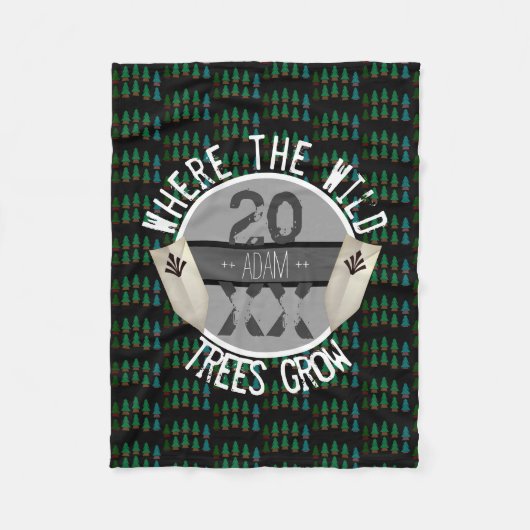 Couverture bébé garçon customisée | Boho Woodland (Devant)