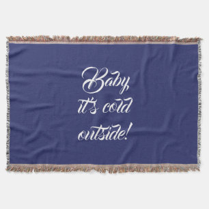 Couverture Bébé il fait froid dehors bleu marine blanc person