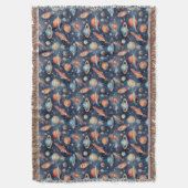 Couverture Bébé mignon Espace Planète Aquarelle Bleu Orange (devant Vertical)