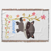 Couverture Bébé mignon Raccoon avec fleurs (Devant)