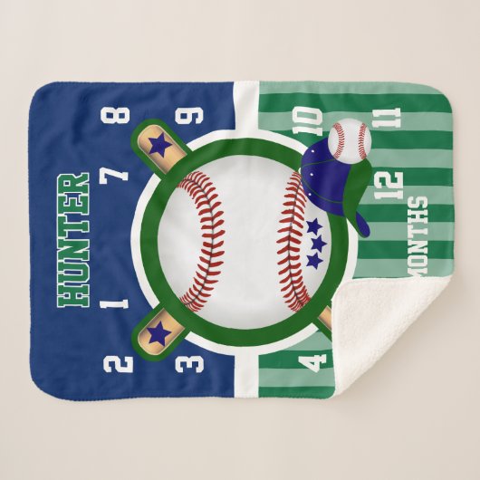 Couverture bébé Milestone - ⚾ Baseball Sport 2 (Devant (Horizontal))