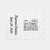 Couverture bébé personnalisée Dieu bénisse cet enf (Devant (Horizontal))