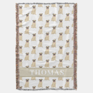 Couverture bébé personnalisée pour Pug