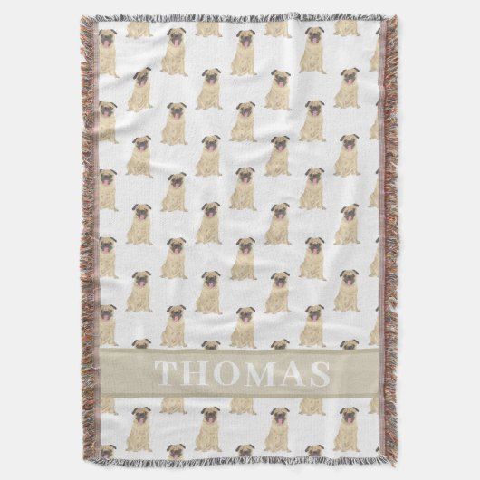 Couverture bébé personnalisée pour Pug (devant Vertical)