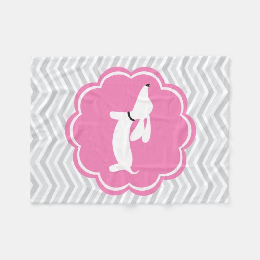 Couverture bébé pour chien blanc gris et rose (Devant (Horizontal))