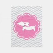 Couverture bébé pour chien blanc gris et rose (Devant)