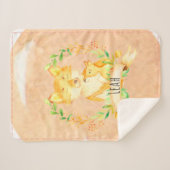 Couverture bébé renard floral sherpa (Devant (Horizontal))