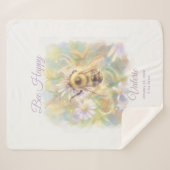 Couverture bébé Sherpa Bumblebee | Cadeau de la na (Devant (Horizontal))