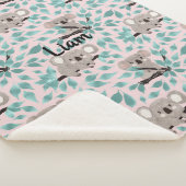 Couverture bébé Sherpa ours en koala gris sarcelle (3/4)