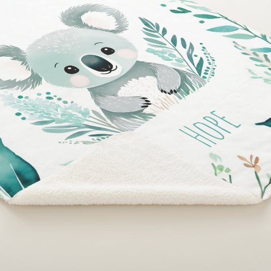Couverture bébé Sherpa personnalisée - Boho Koala  (3/4)