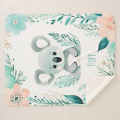 Couverture bébé Sherpa personnalisée - Boho Koala  (Devant (Horizontal))