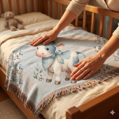 Couverture Bébé Vache Gingham Bleu Pastel Esthétique Ferme