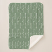 Couverture bébé verte Nom personnalisé répété (Devant)