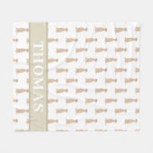 Couverture bébé Vizsla personnalisée rose et blanc (Devant (Horizontal))