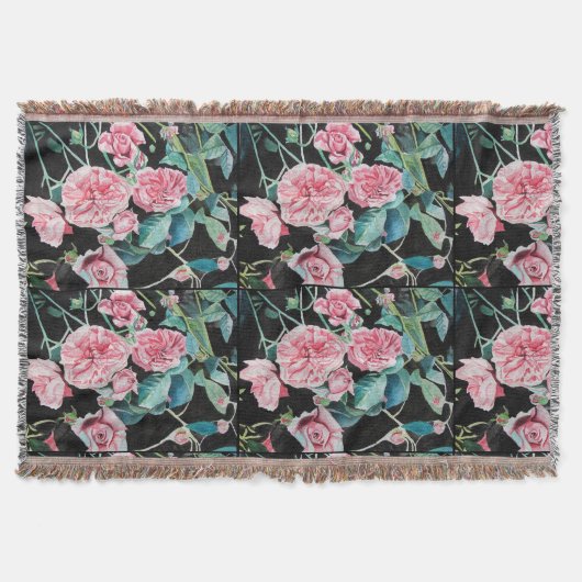 Couverture Belle Ancienne Roses Roses Rose Moderne Blanche (Devant)