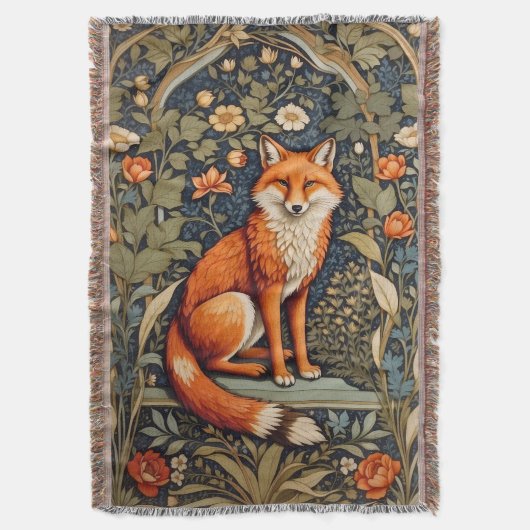 Couverture Belle assise Red Fox William Morris Inspiré (devant Vertical)