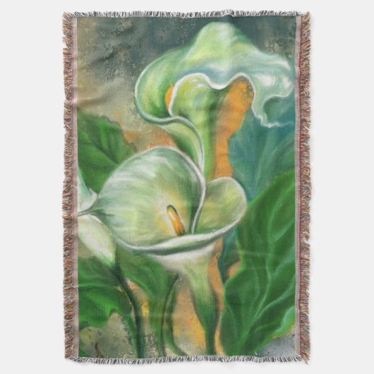 Couverture Belle Calla Lily Fleur Jeu Blanche Peinture (devant Vertical)
