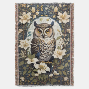 Couverture Belle Chouette Et Fleurs De Jasmin